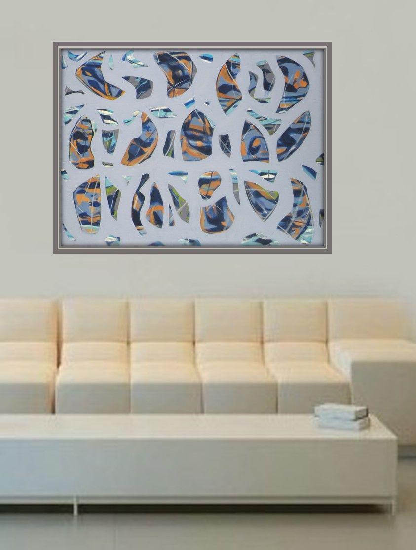 Alphabet flottant-2, peinture, acrylique sur toile - Moderne Painting par Gregg Simpson