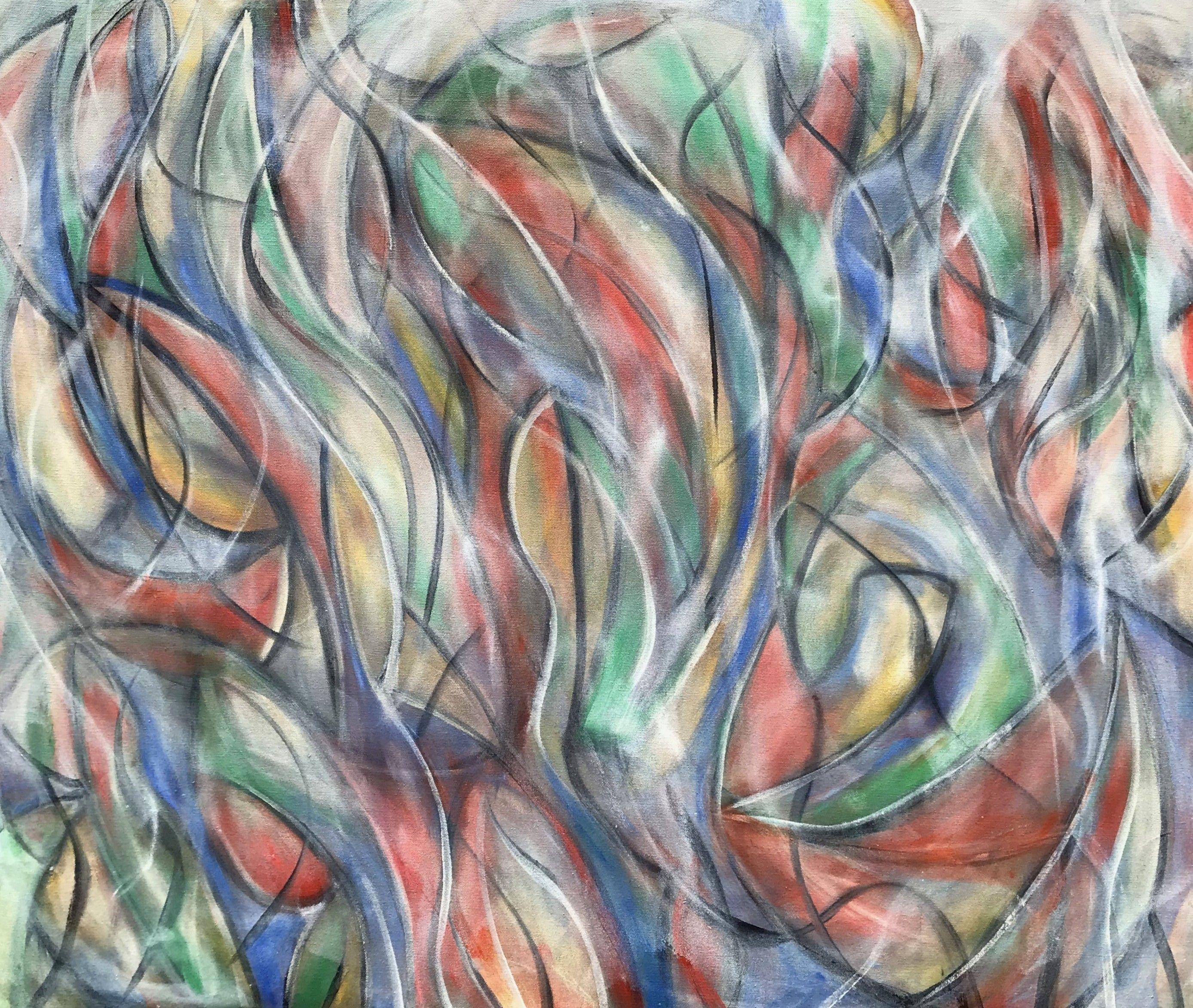 Mouvement floral 8, peinture, acrylique sur toile - Painting de Gregg Simpson