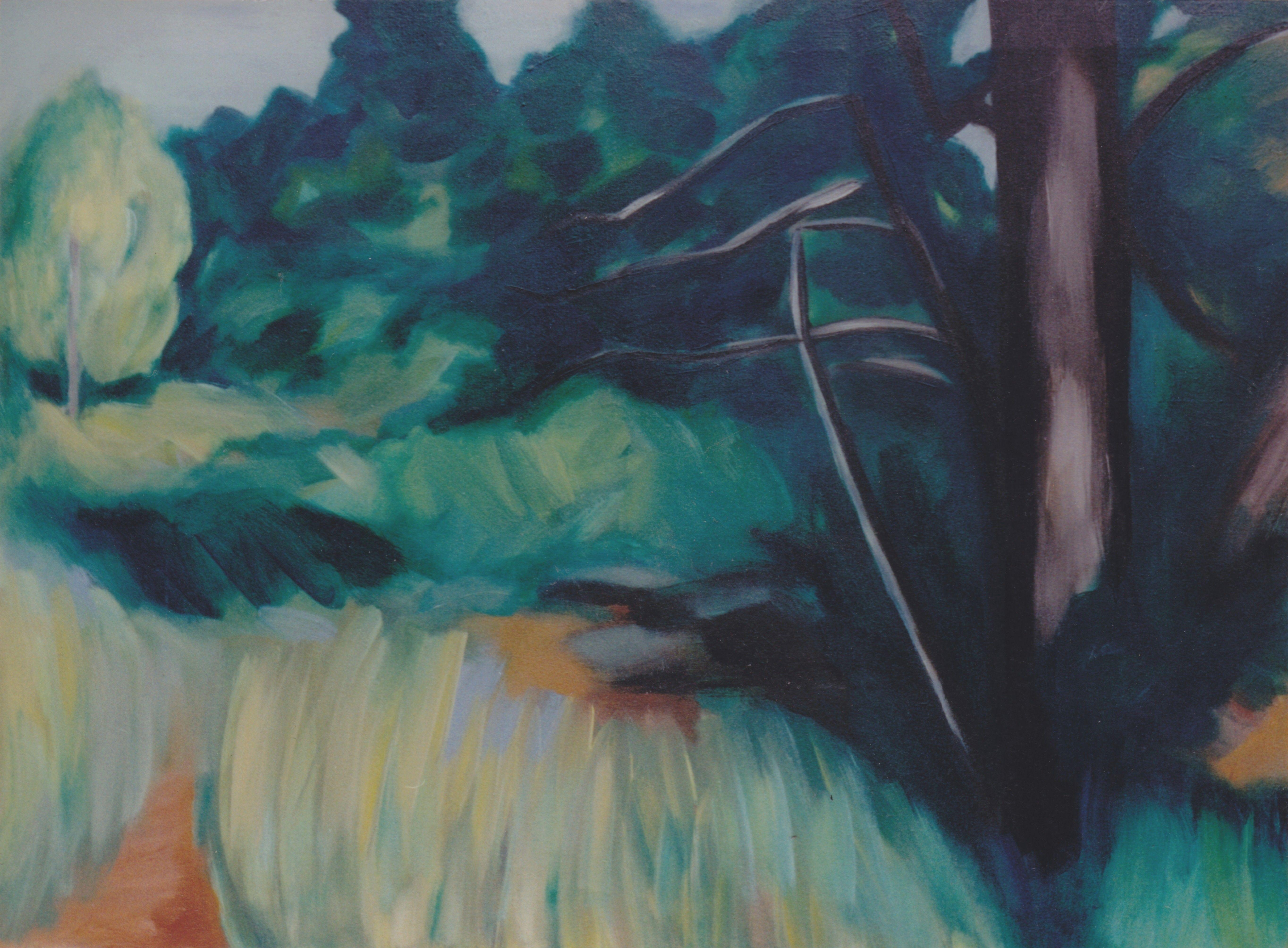Impressions de la forêt de Fontainebleau, peinture, acrylique sur toile - Painting de Gregg Simpson