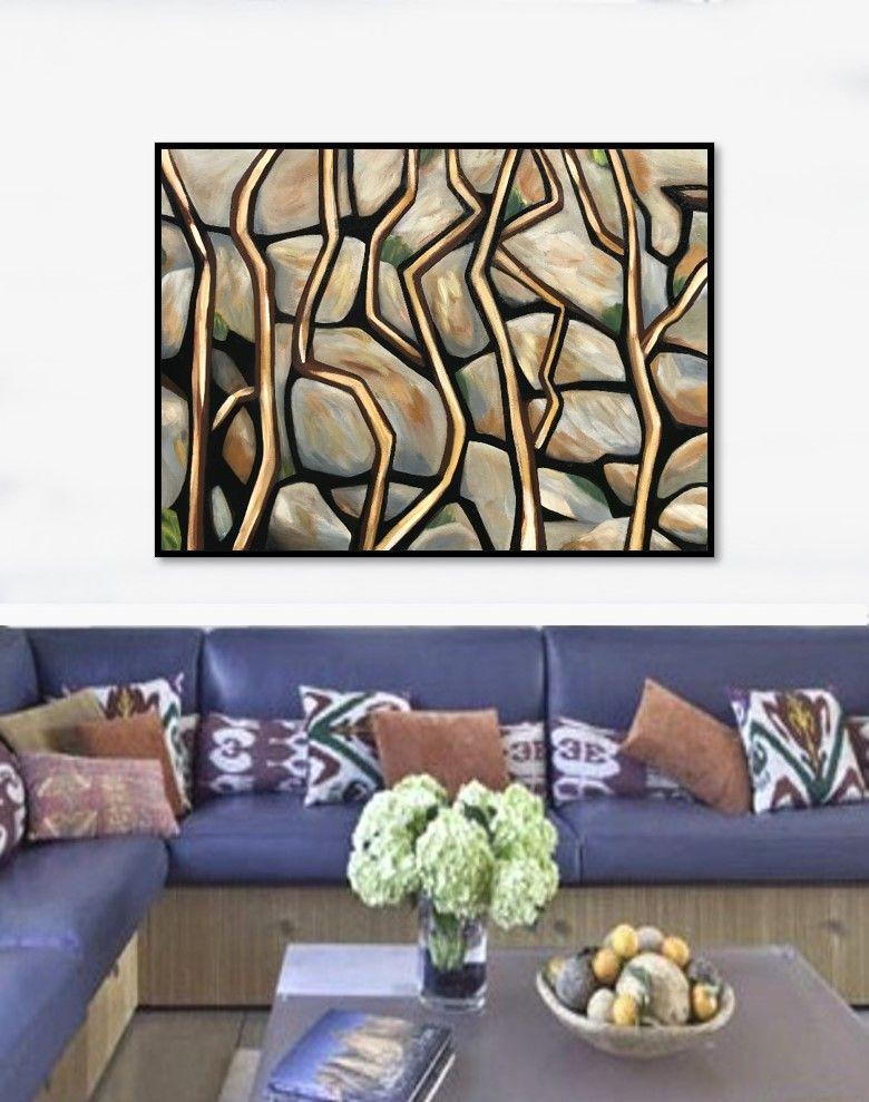 Scrittura su radice, Pittura, Olio su tela - Painting Art Déco di Gregg Simpson