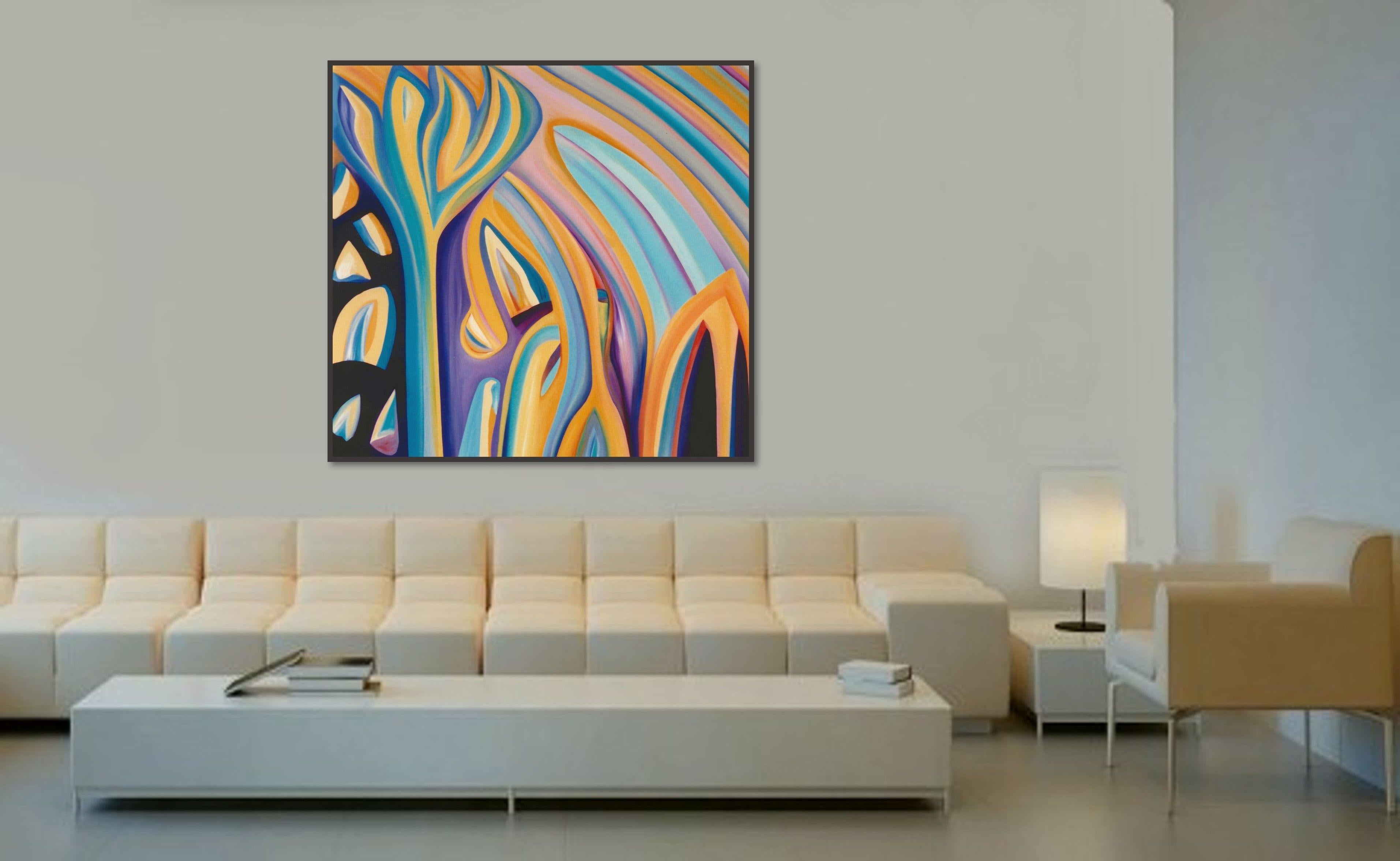 Peinture, huile sur toile, Seguaro - Art déco Painting par Gregg Simpson