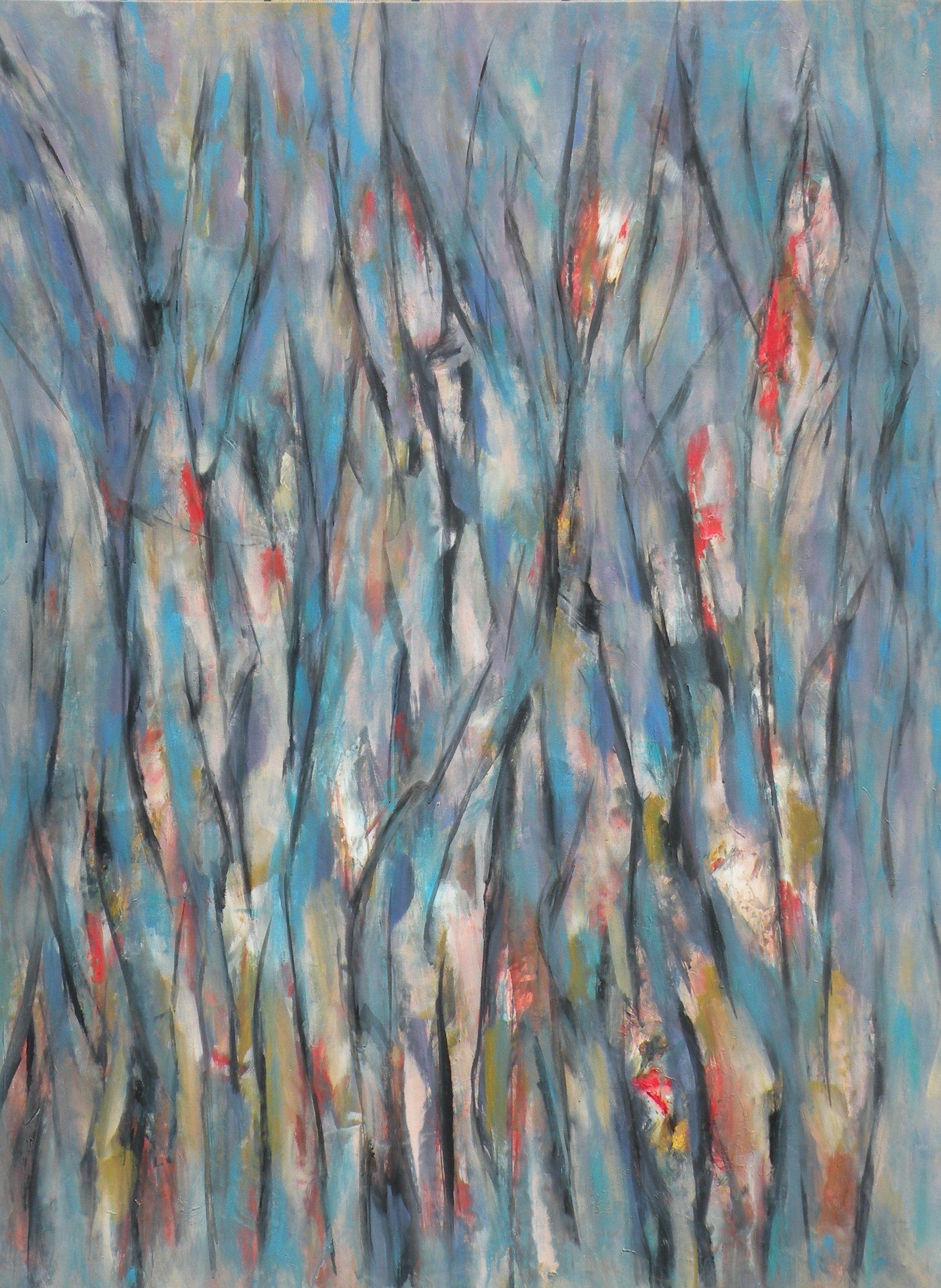 Abstract Painting Gregg Simpson - Spring Orchard-3, Peinture, Acrylique sur Toile