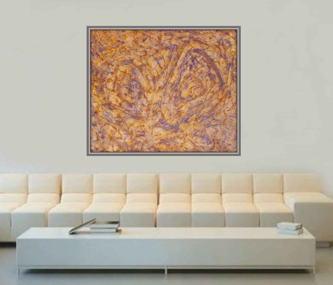 A mysterious honey colored realm of swirling lines and hidden forms. :: Painting :: Abstract :: This piece comes with an official certificate of authenticity signed by the artist :: Ready to Hang: Yes :: Signed: Yes :: Signature Location: On the