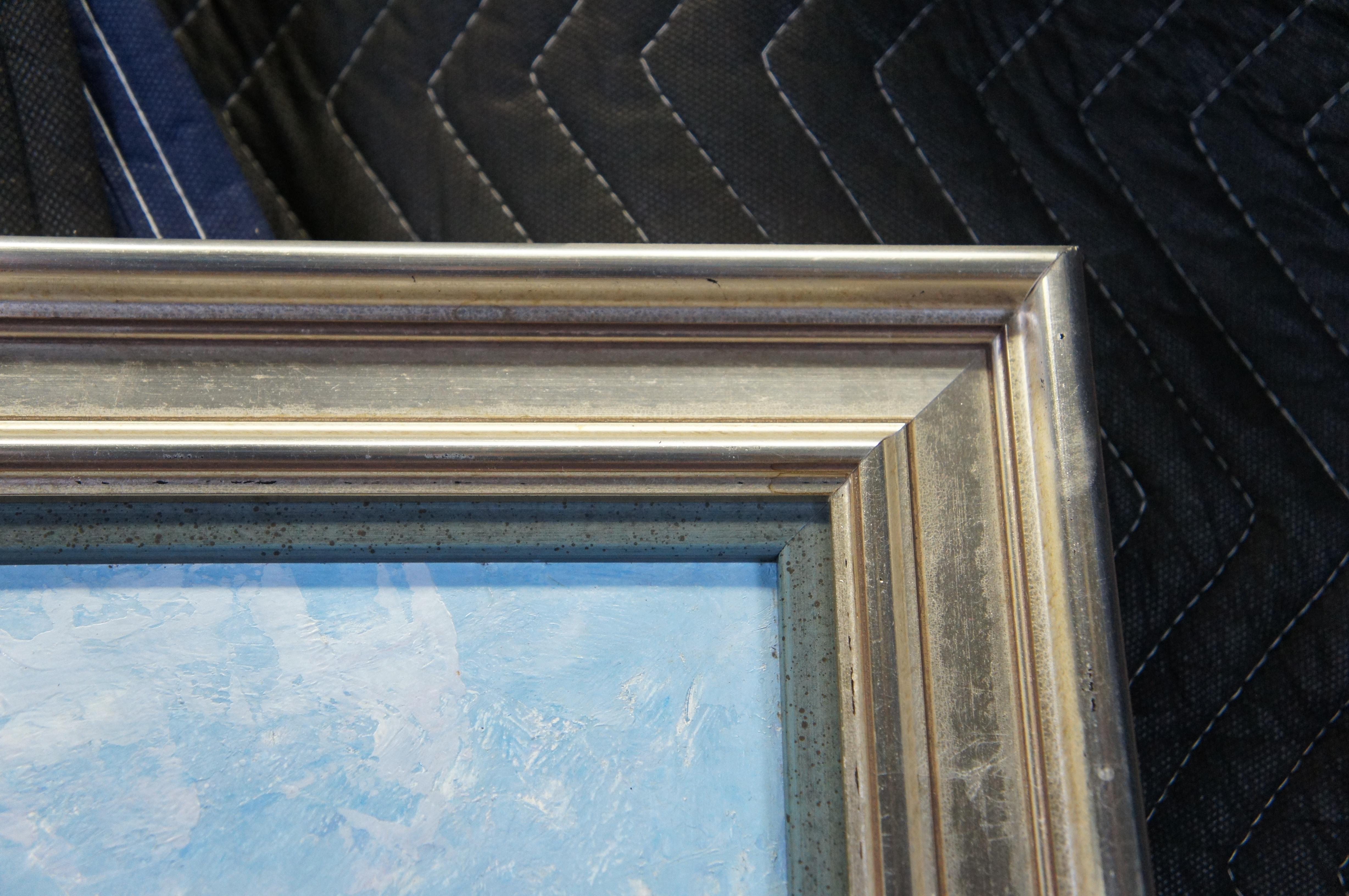Tela Grego Impressionista Nautico Barca Porto Pittura ad olio 24
