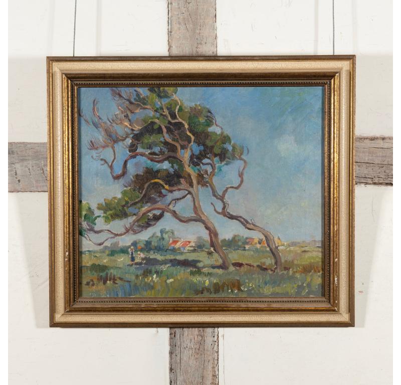 Paisaje con un árbol, Pintura al óleo sobre lienzo de Gregoire Boonzaier, 1939 en venta 1