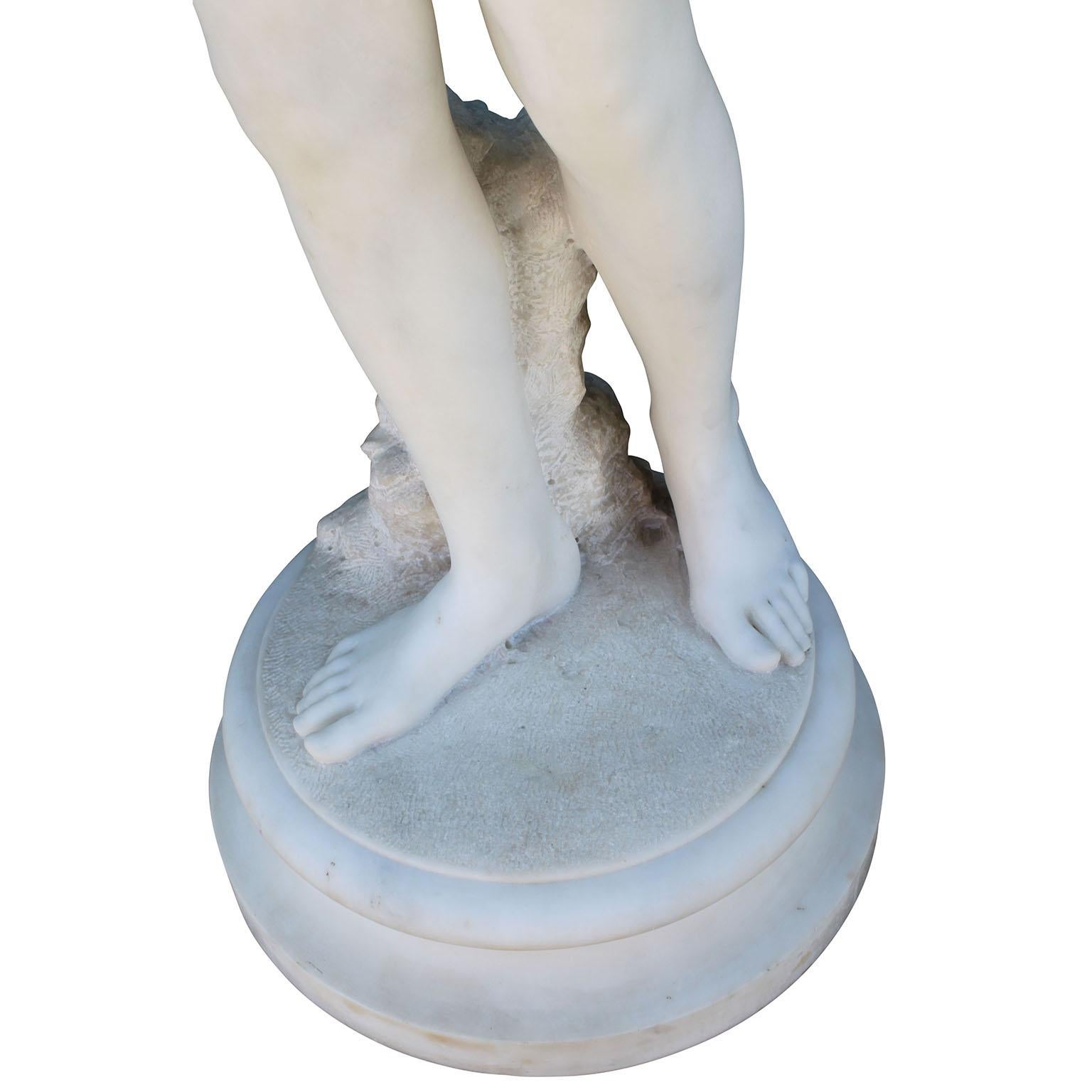 Grégoire Calvet 'French, 1871-1928' 19th Century Marble Sculpture of a Nude Girl For Sale 8