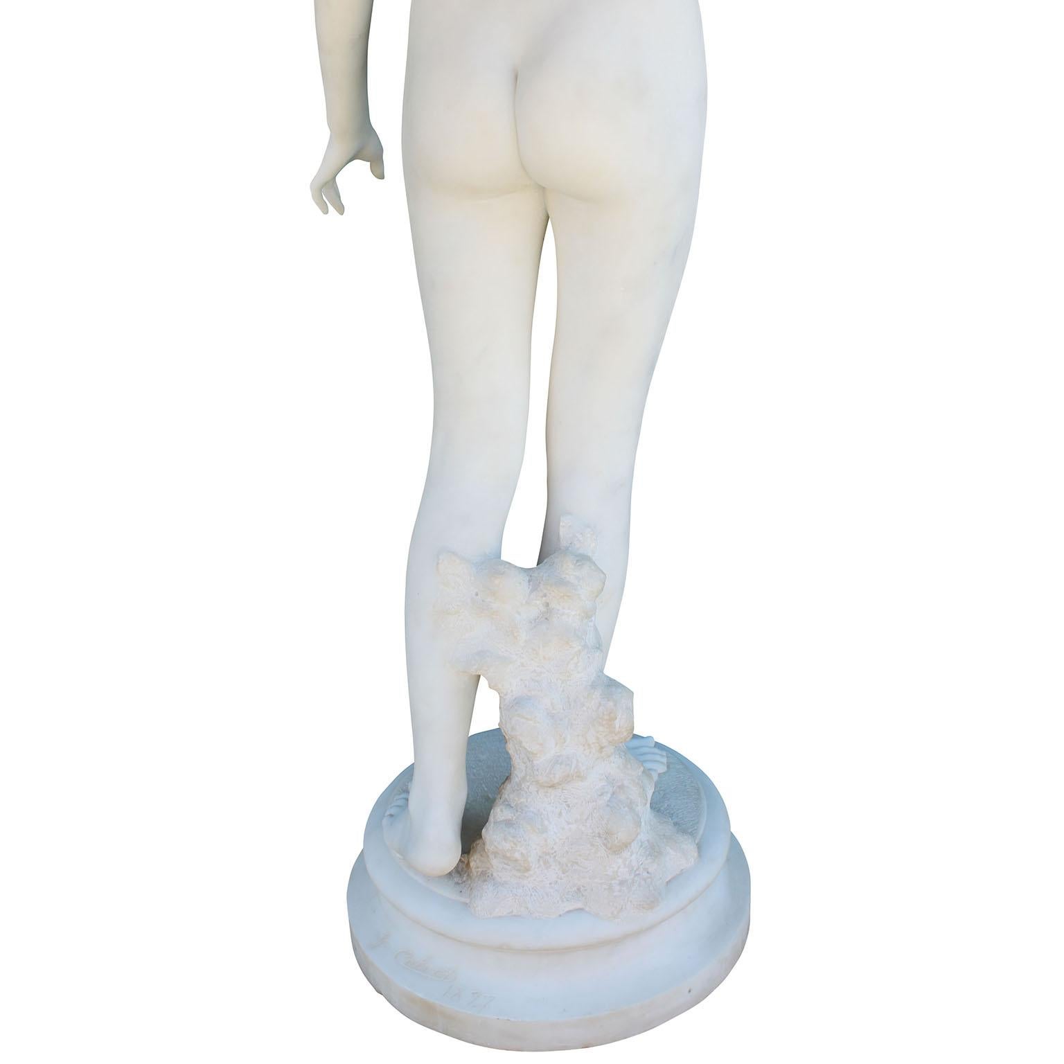 Grégoire Calvet 'French, 1871-1928' 19th Century Marble Sculpture of a Nude Girl For Sale 9