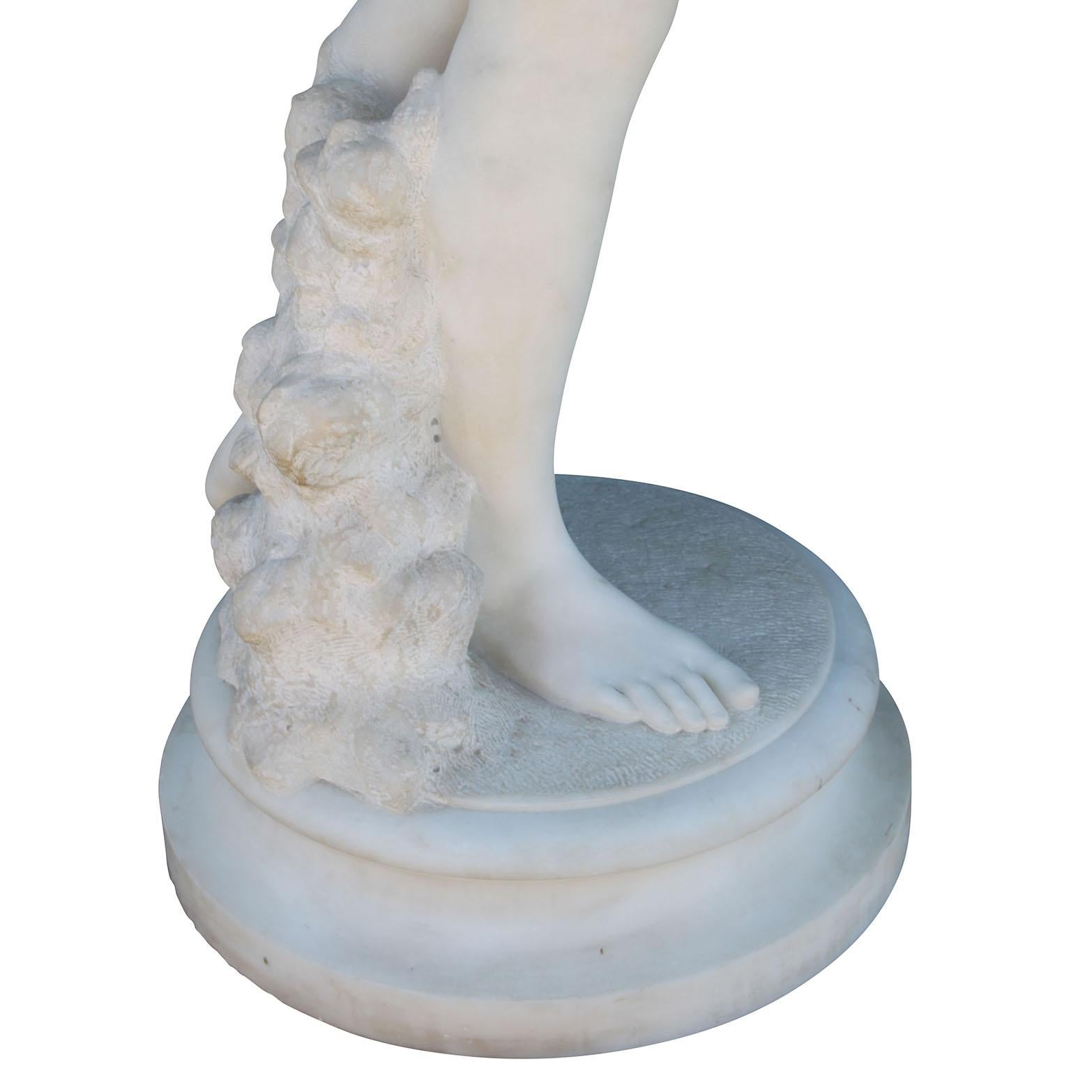Grégoire Calvet 'French, 1871-1928' 19th Century Marble Sculpture of a Nude Girl For Sale 10