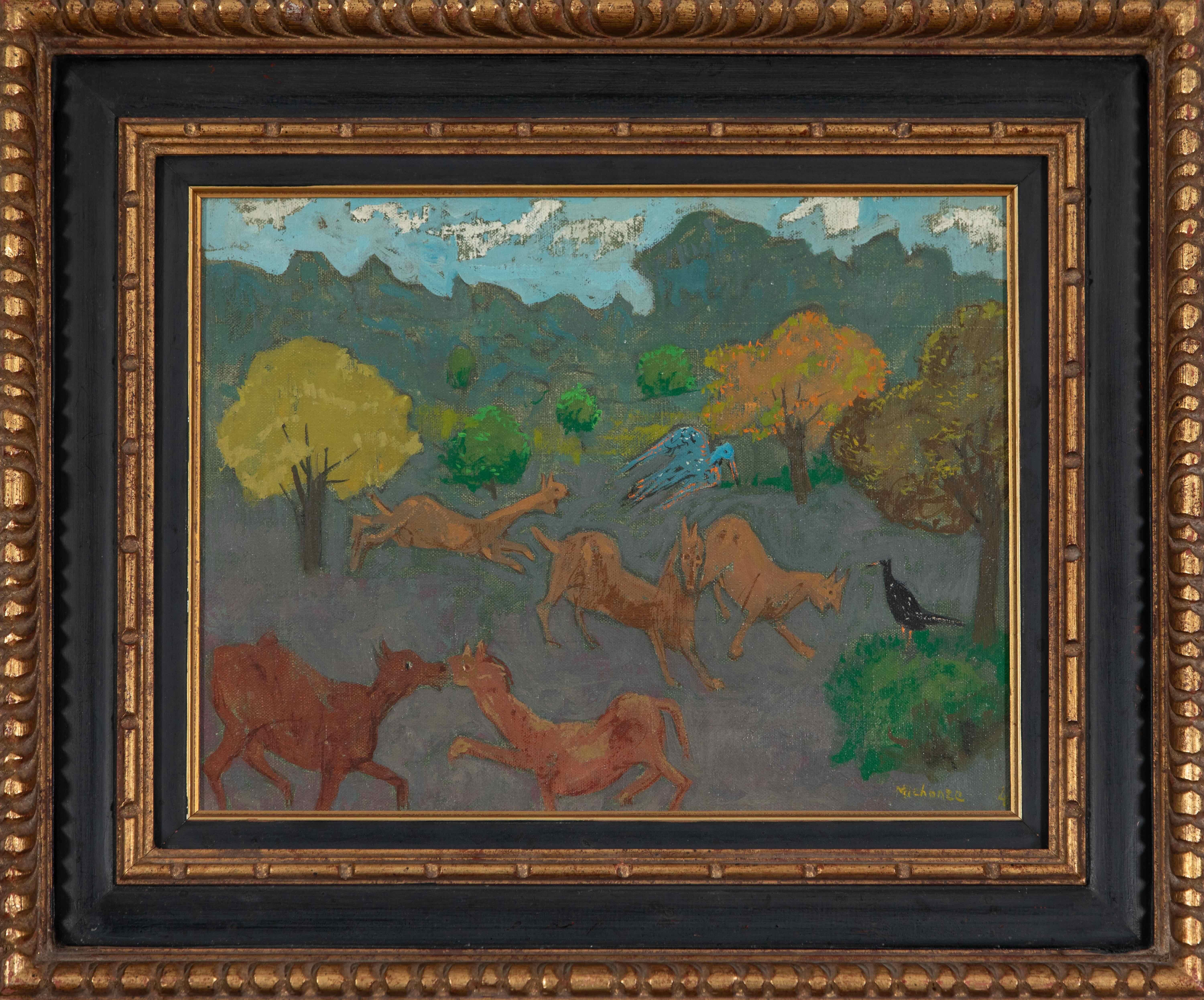 Paysage et animaux di Grégoire Michonze - Pittura di animali 1