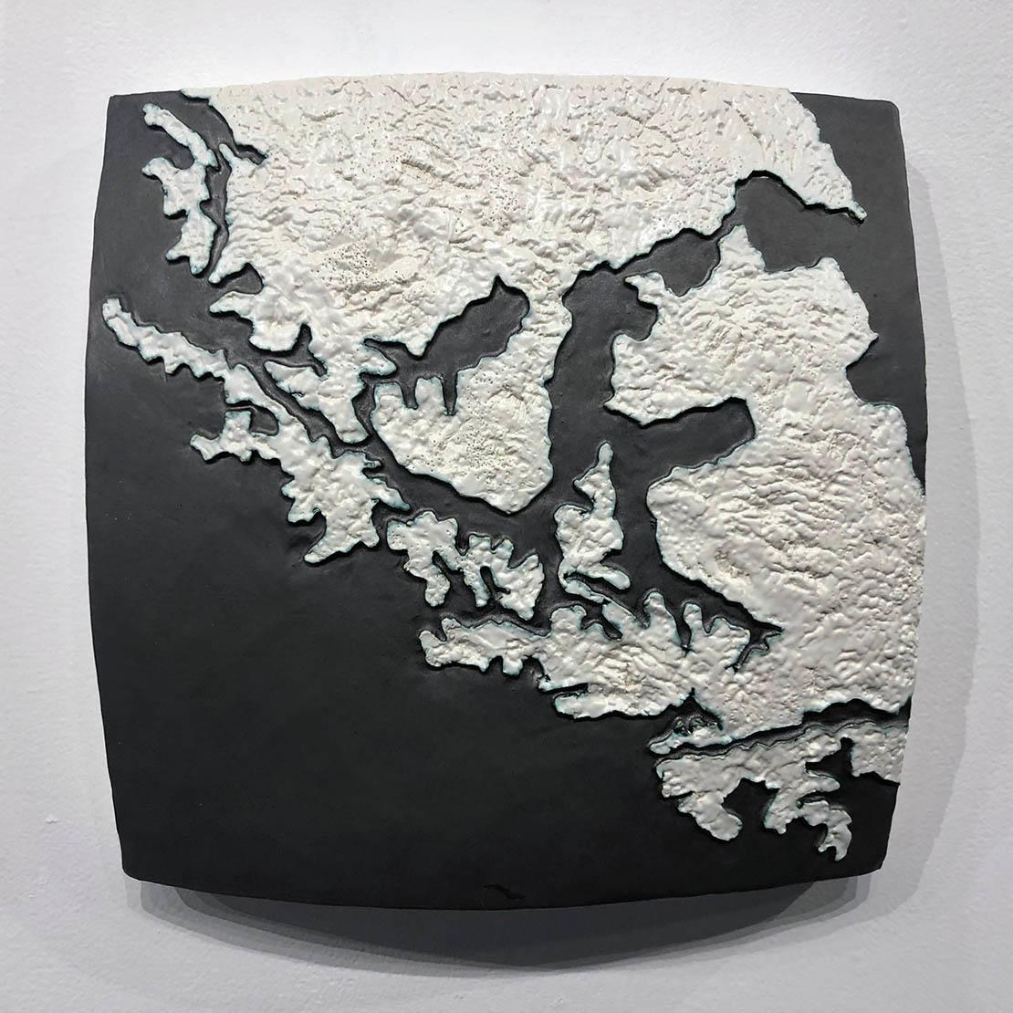 "Choke II: Strait of Magellan (Chile)" - ceramic - map - Louise Nevelson