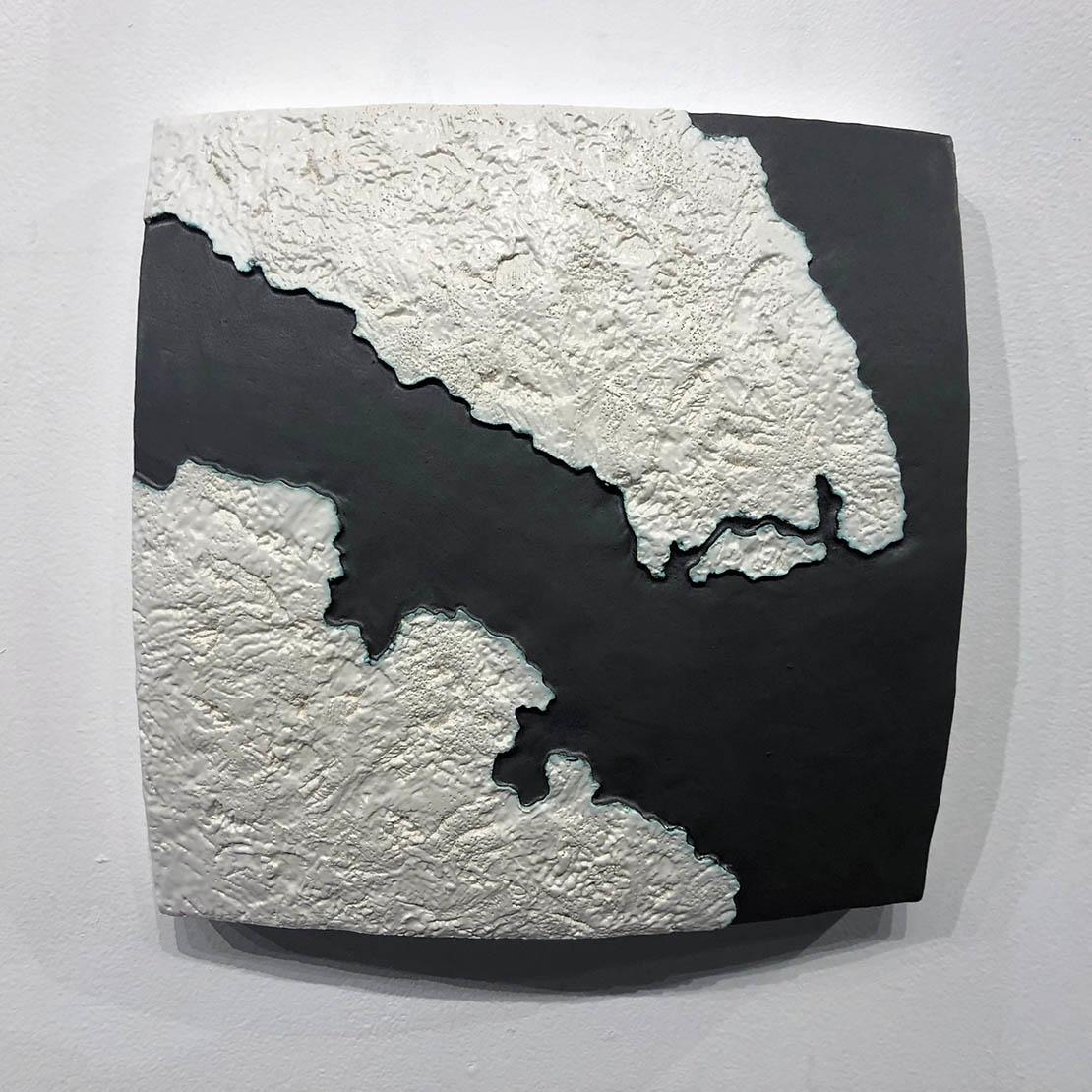 "Choke II: Strait of Malacca (Indonesia, Singapore & Malaysia) III" ceramic map - Sculpture by Gregor Turk