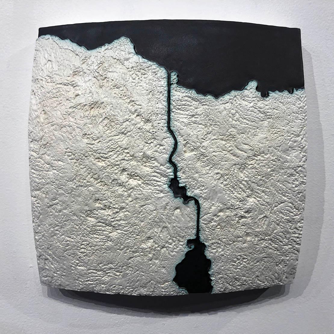 "Choke II: Suez Canal (Egypt) II" - ceramic - map - black & white - Nevelson - Sculpture by Gregor Turk