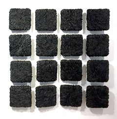 "Rugae" - topography - modular rubber sculpture - black - Christo