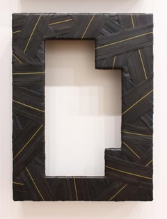 "Trace #17" - wall sculpture - black - architecture - wrapped - rubber - Christo