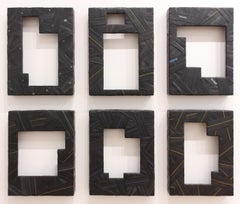 "Trace #4" - wall sculpture - black - rubber - wrapped - architecture - Christo