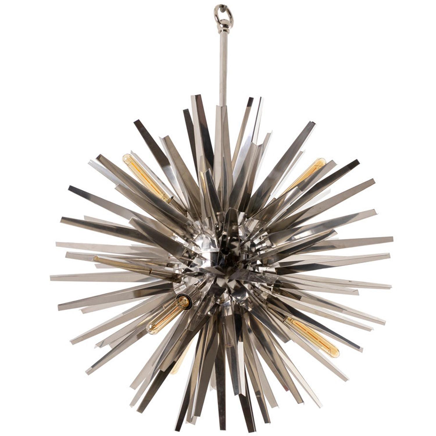 Eichholtz, Chandelier "Gregorian" in Chromed Metal, Contemporary Work For Sale