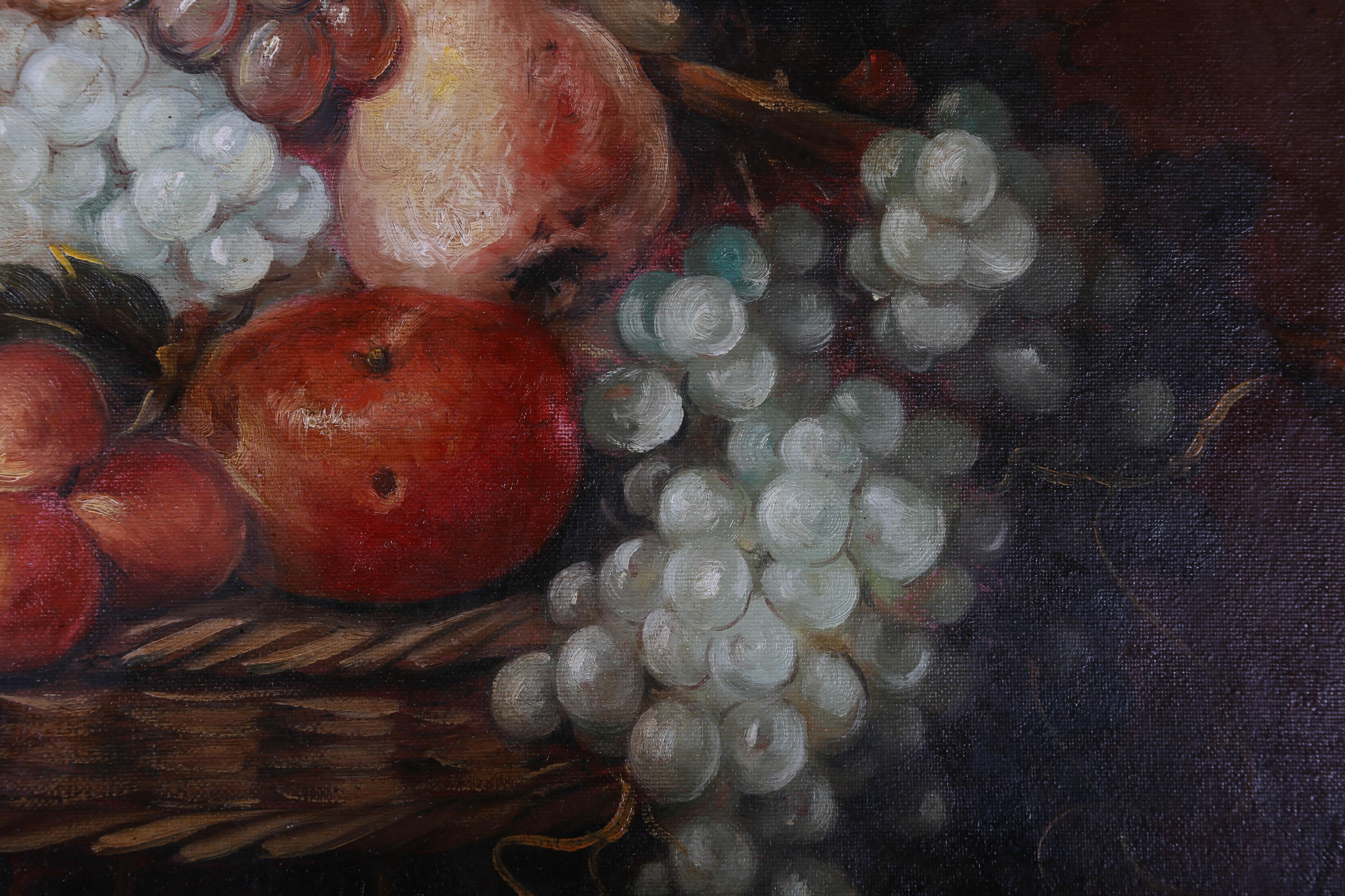 Gregorio Fernandez Henarejos - 20th Century Oil, The Fruit Basket For Sale 1