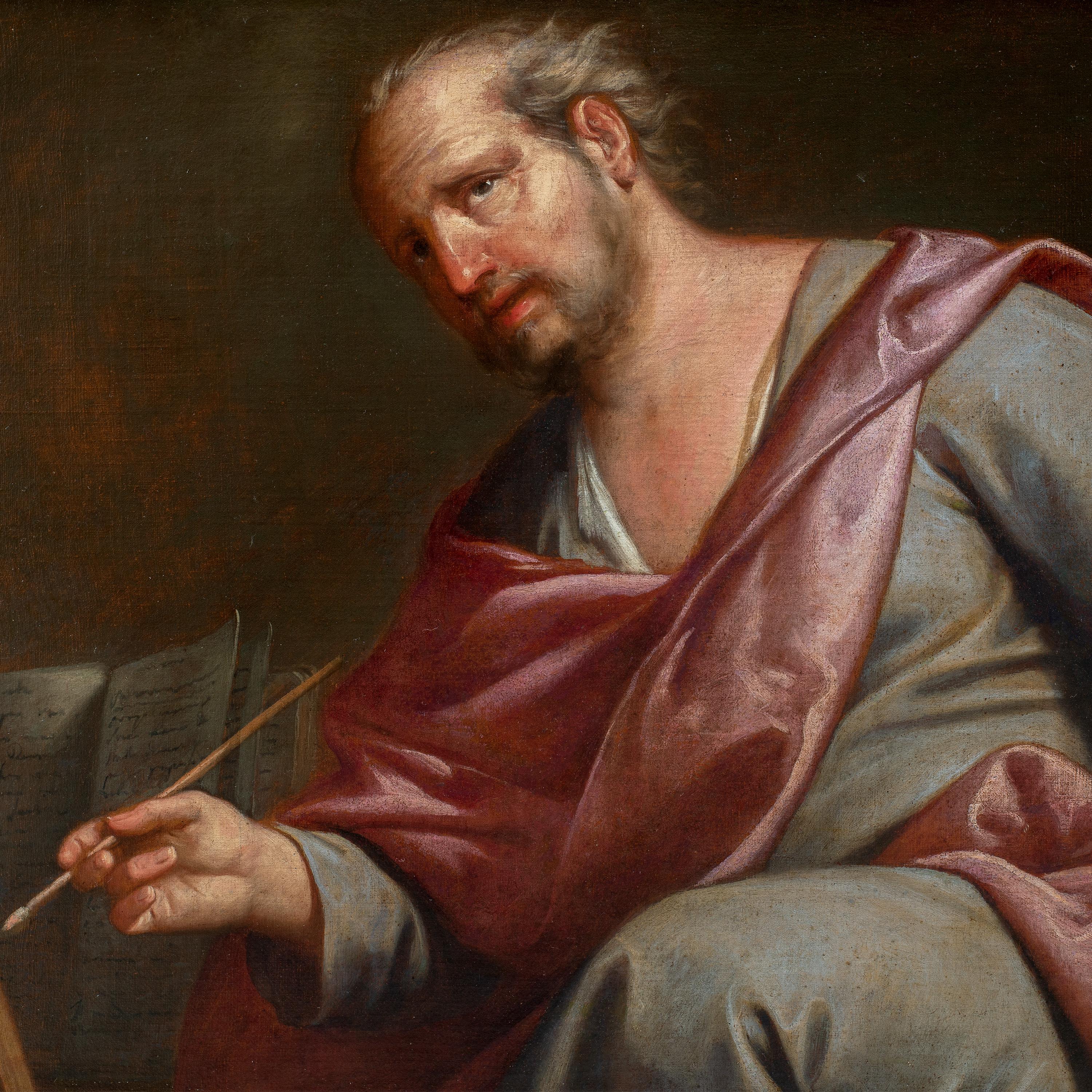 Gregorio Lazzarini (maestro veneciano) - Pintura de figuras de finales del siglo XVII - Santo - Painting Antiguos maestros de Gregorio Lazzarini (Venice 1655 - Villabona Veronese 1730)