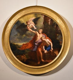 Sacrifice Isaac Lazzarini Paint Oil on canvas Old master 18th Century Italian