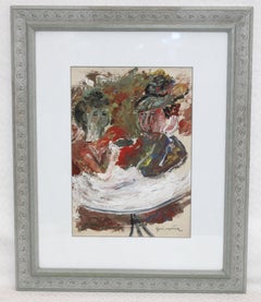 Gregorio Muñoz Montoro (1906–1978) - Técnica mixta - Interior con figuras