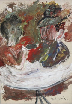 Gregorio Muñoz Montoro (1906-1978) - Técnica mixta - Interior con figuras
