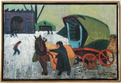 "Man with Cart" American Scene Modern Modernism WPA Depression Era Regionalism