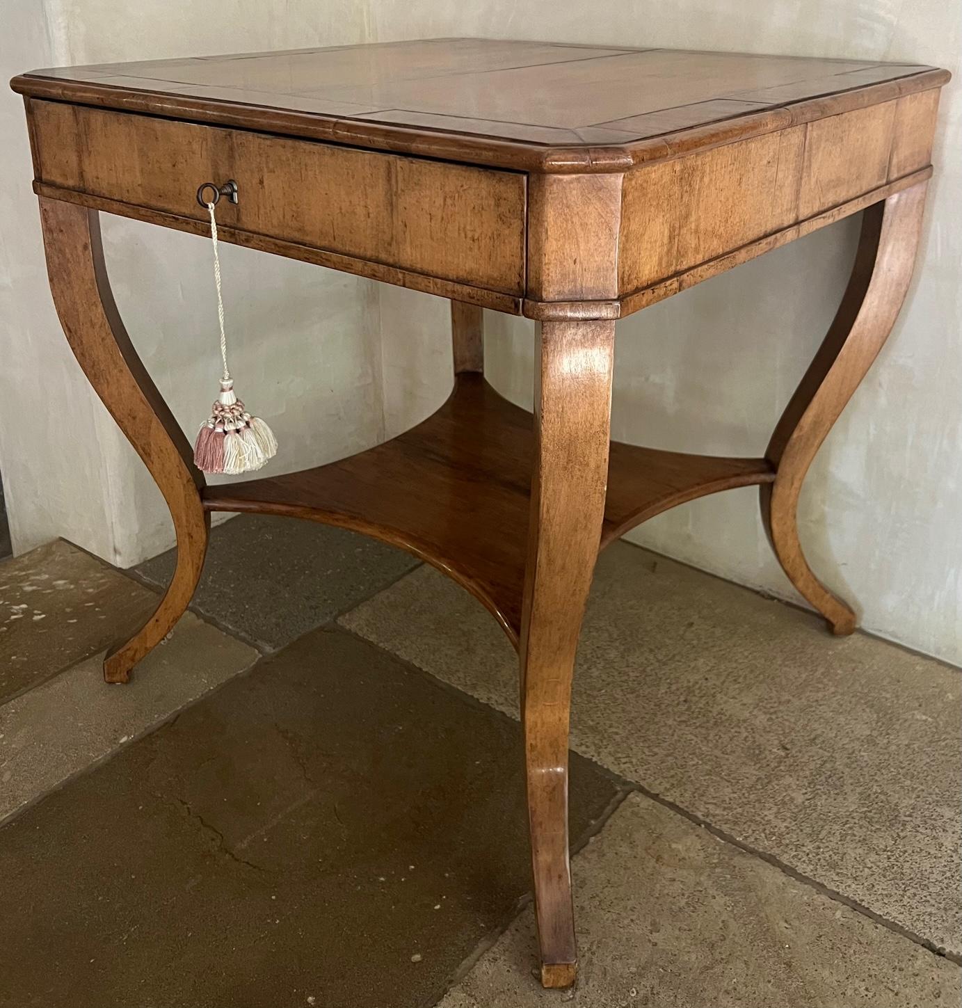 Gregorius Pineo Biedermeier Style Side Table With Drawer and Undershelf 4