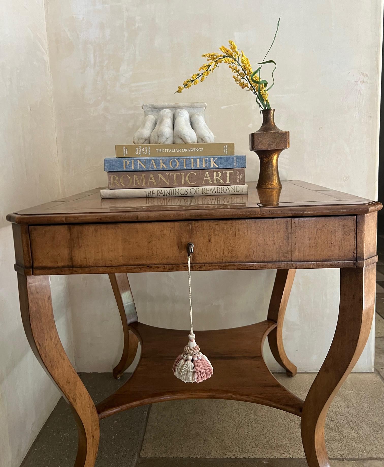 Gregorius Pineo Biedermeier Style Side Table With Drawer and Undershelf 2