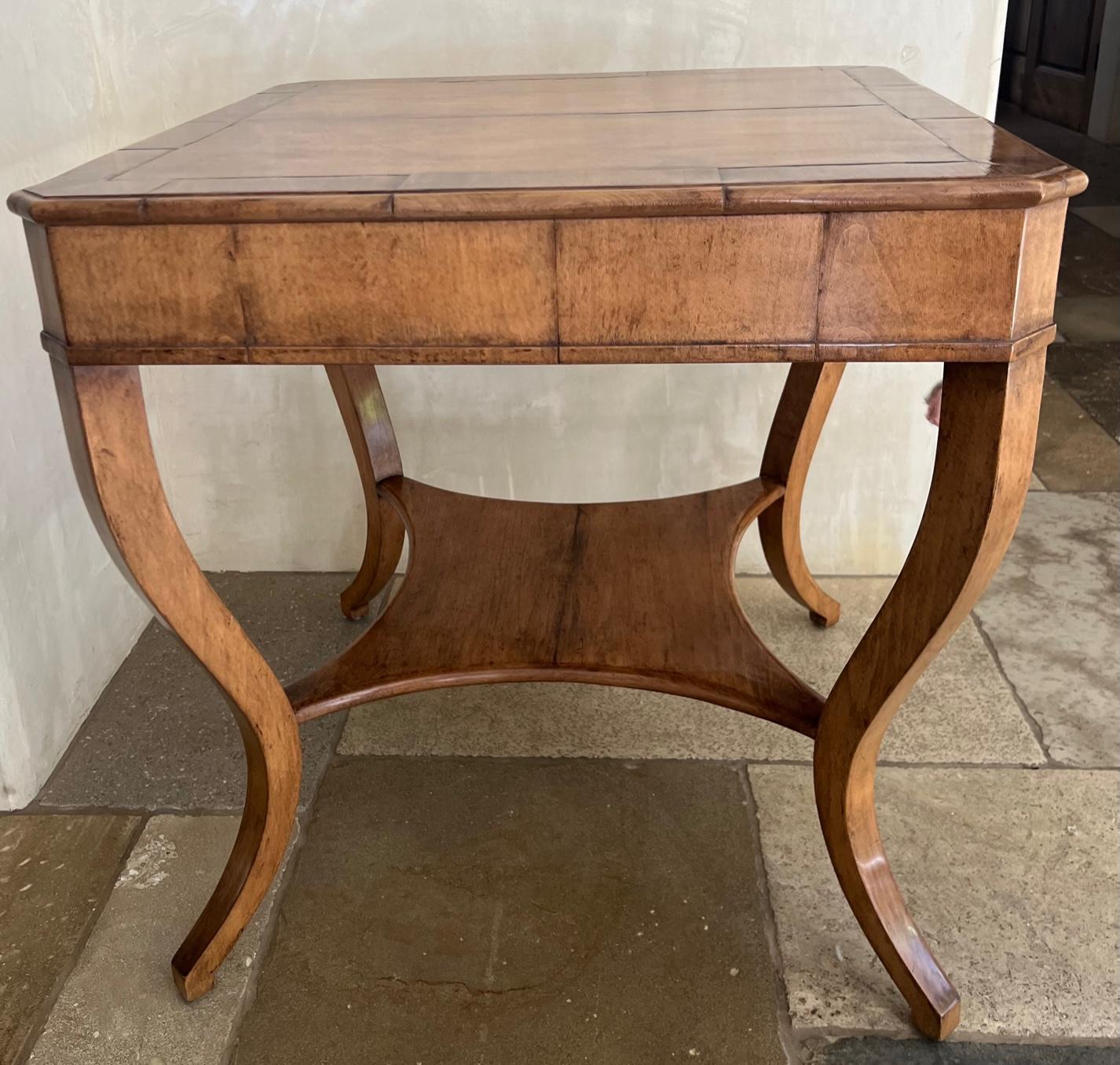 Gregorius Pineo Biedermeier Style Side Table With Drawer and Undershelf 3