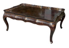 Gregorius Pineo Chinoiserie Table basse cocktail noir et or