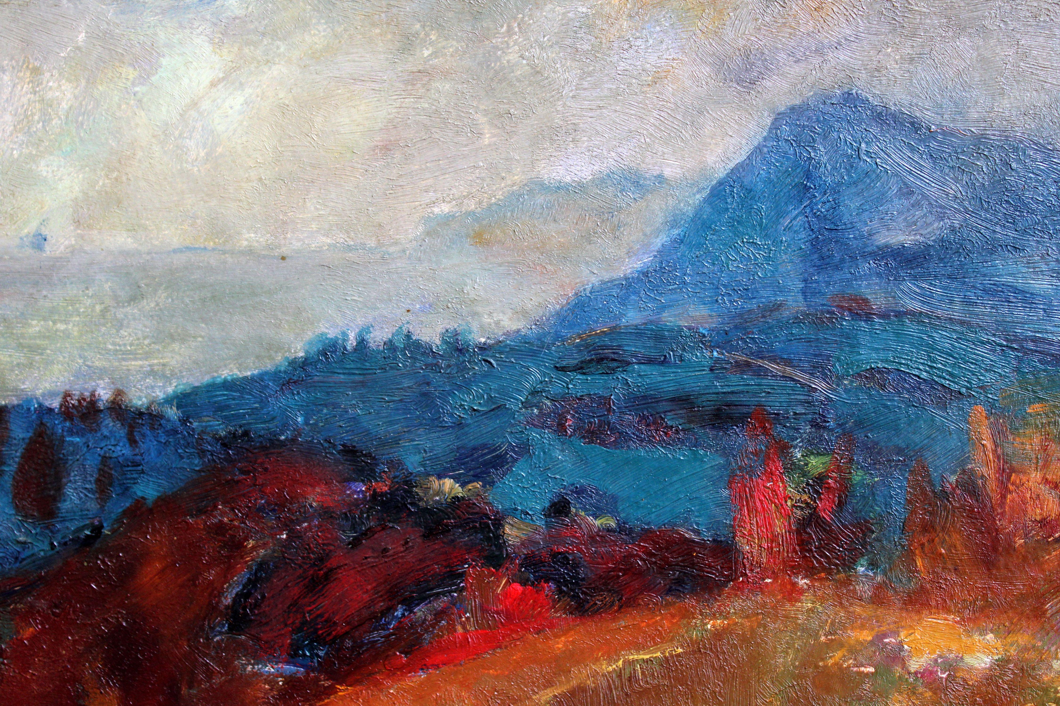 Crepuscolo d'autunno. 1981., cartone, olio, 40x50 cm in vendita 1