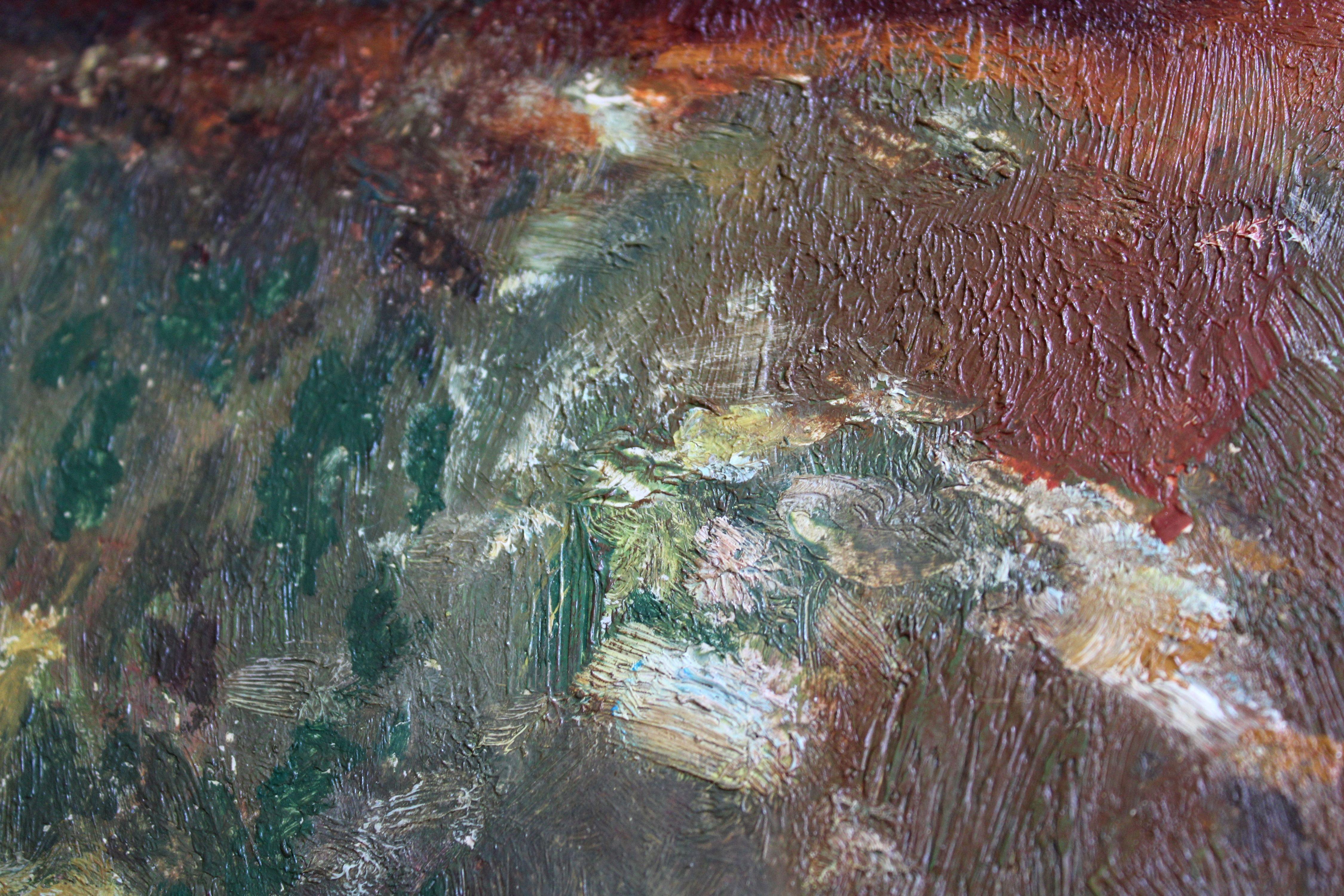 Crepuscolo d'autunno. 1981., cartone, olio, 40x50 cm in vendita 2