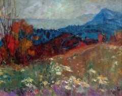 Autumn twilight. 1981., Karton, Öl, 40x50 cm, Herbst twilight.