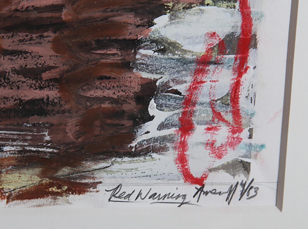 Artist: Gregory Amenoff, American (1948 - )
Title: Red Warning
Year: 1983
Medium: Acrylic and Mixed Media on Paper, Signed
Size: 37.5 in. x 35 in. (95.25 cm x 88.9 cm)
Frame Size: 46 x 42.5 inches