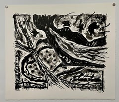 Black/White Lithograph American Modernist Gregory Amenoff Abstract Expressionist