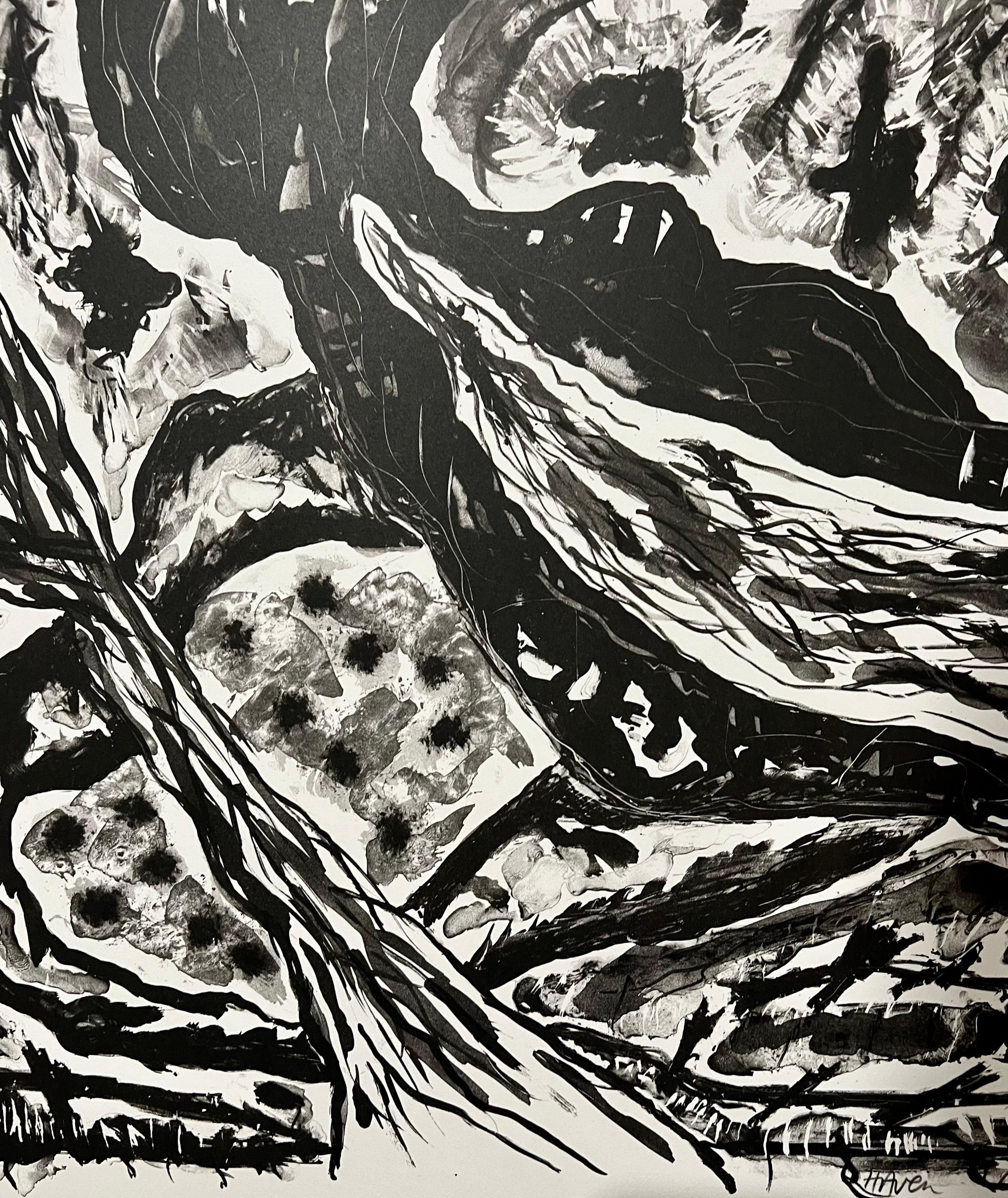 Litografía en blanco y negro Modernista americano Gregory Amenoff Expresionista abstracto en venta 5
