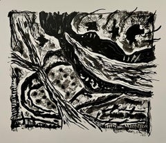 Black/White Lithograph American Modernist Gregory Amenoff Abstract Expressionist