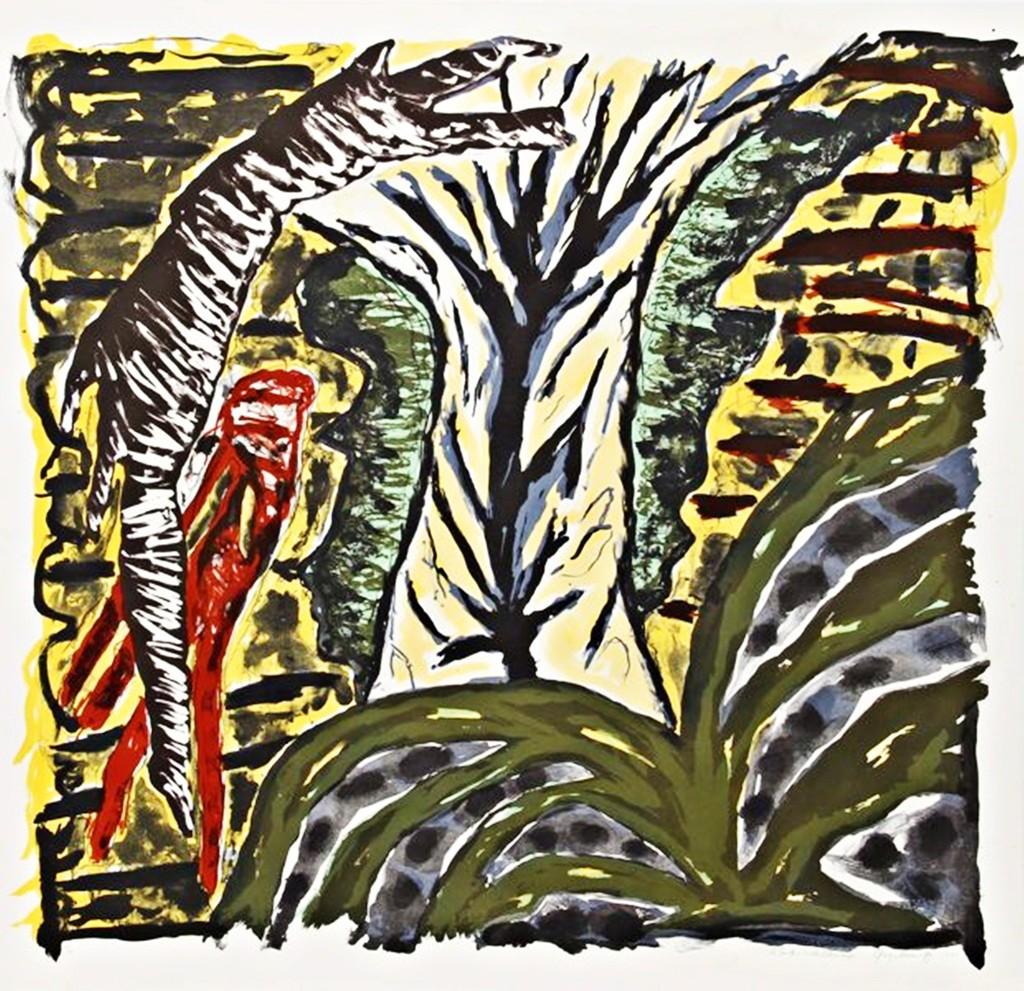 Landscape Print Gregory Amenoff - El Santuario de Chimayó, grande lithographie, signée, numérotée 1/40 artiste renommé