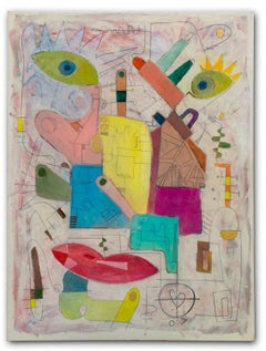 Contemporary painting on canvas, San Vicente Face # 4