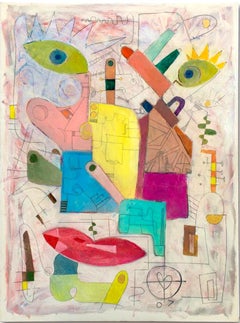 Pintura contemporánea sobre lienzo, Cara de San Vicente nº 4