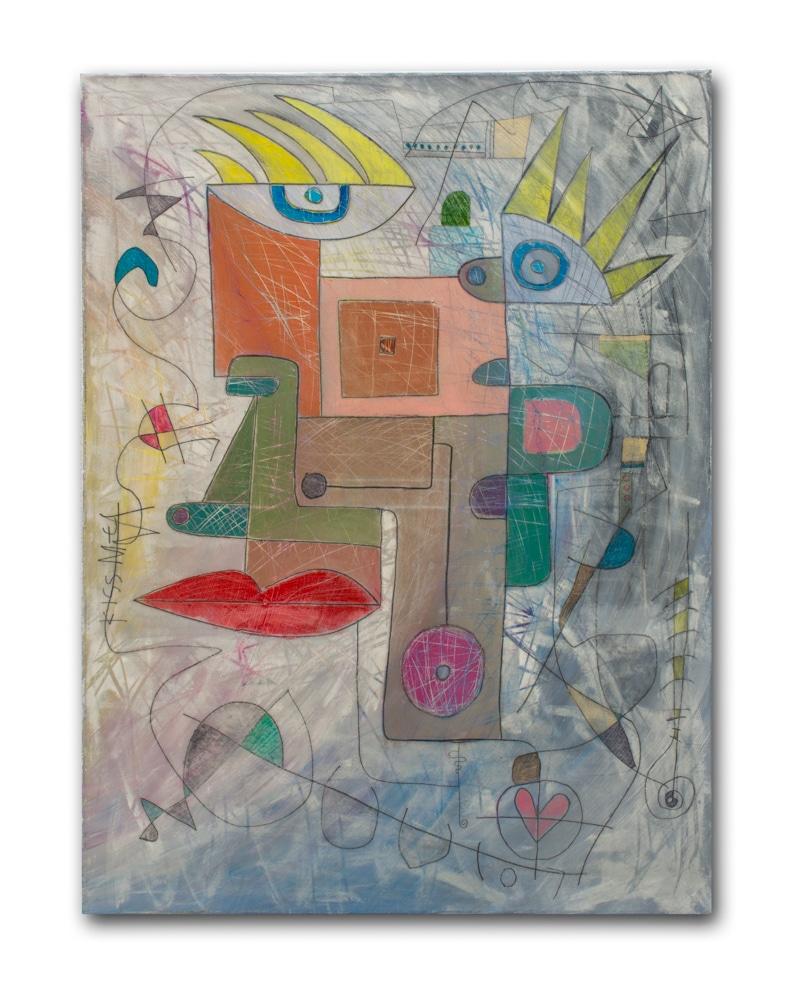 Contemporary Face, San Vicente Face # 1. (Abstrakter Expressionismus), Painting, von Gregory Beylerian
