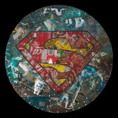 "Superman, " Mixed media painting