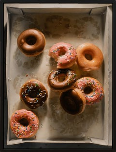 "After, " Original Still Life Oil Painting, Donuts