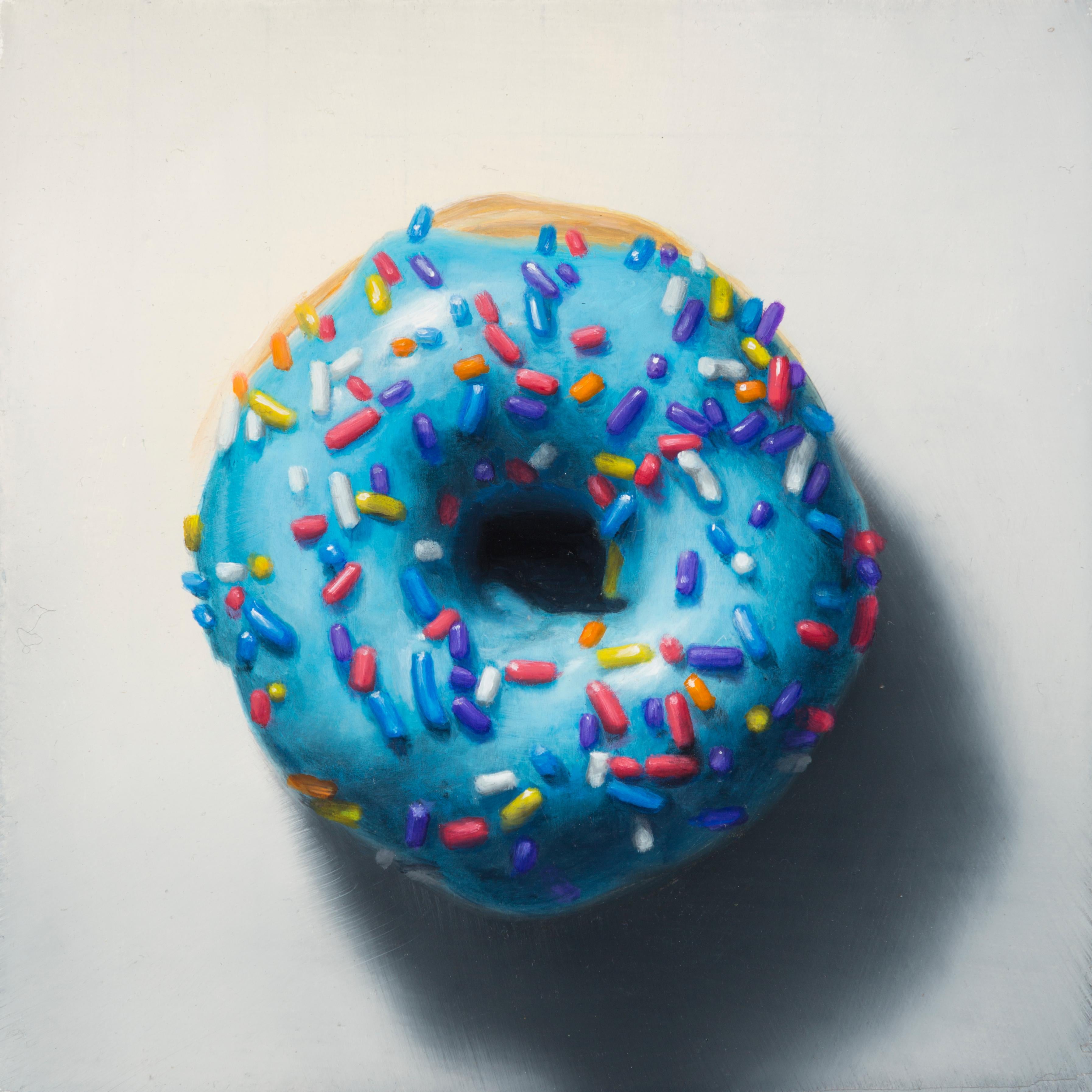 Gregory Block Still-Life Painting - "Blue Sprinkle" Oil Painting