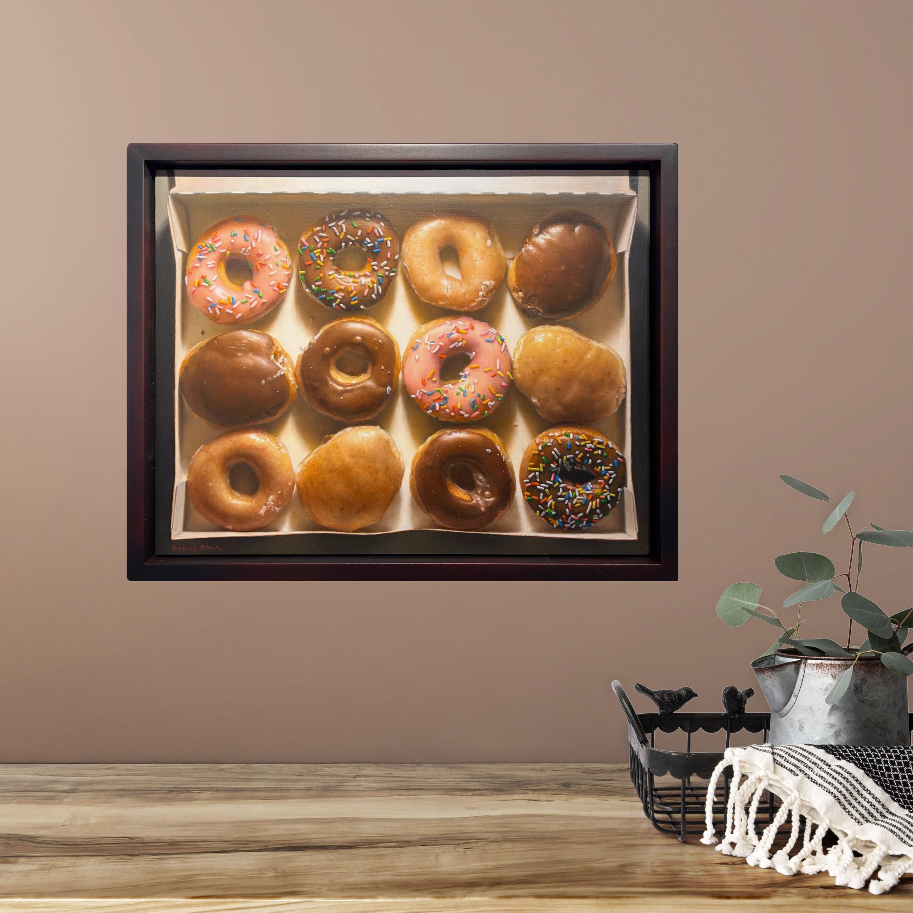 „Classic Krispy“ (2025) von Gregory Block, Original-Ölgemälde, Donuts in Box im Angebot 5