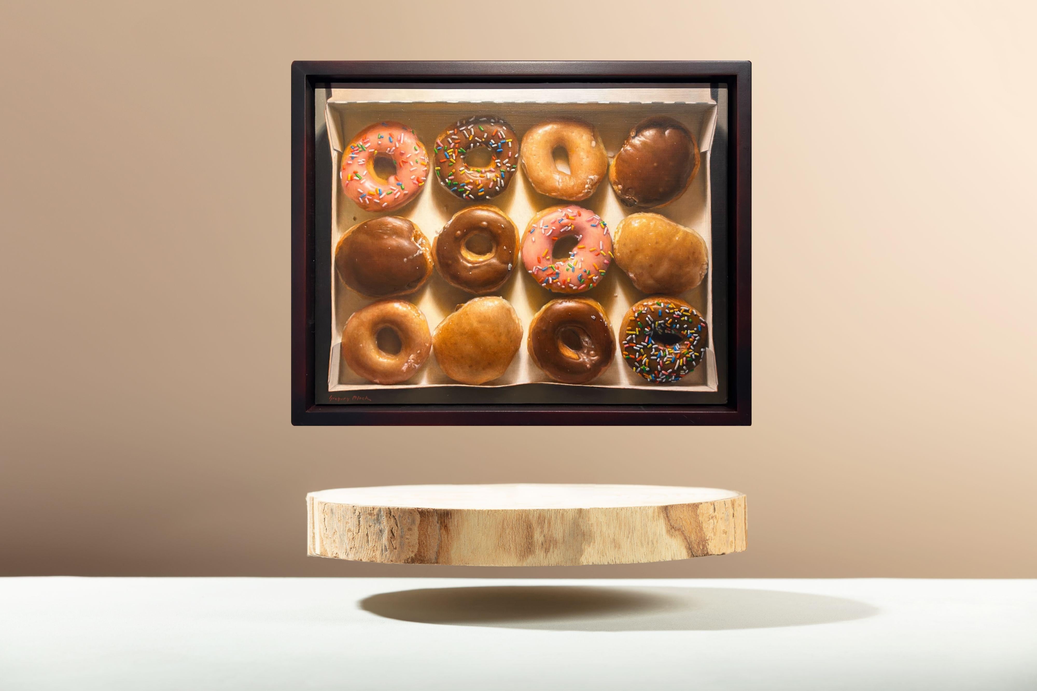 „Classic Krispy“ (2025) von Gregory Block, Original-Ölgemälde, Donuts in Box im Angebot 7
