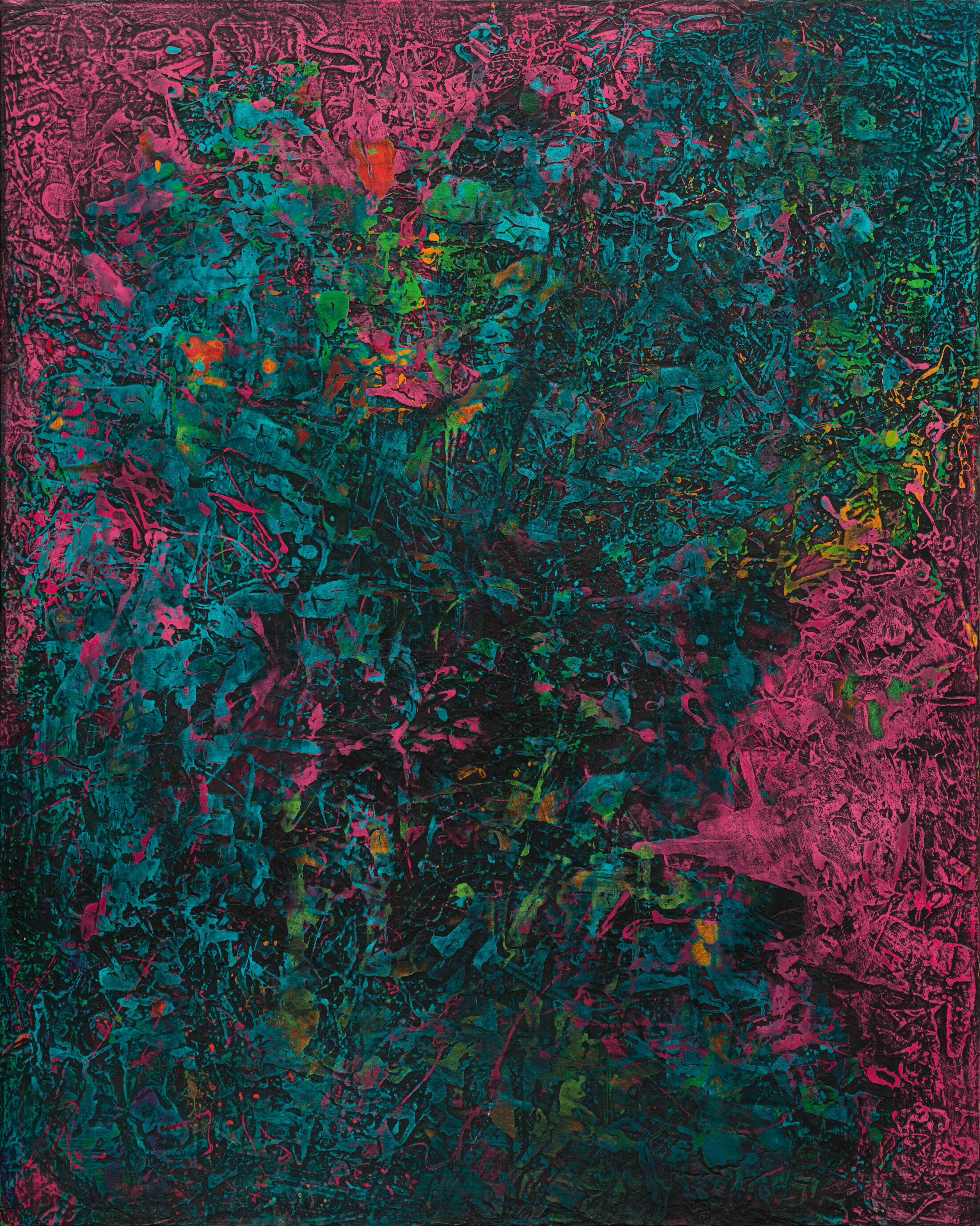 Abstract Painting di Gregory Block - "Eye of the Beholder" (2024) Pittura acrilica originale e astratta