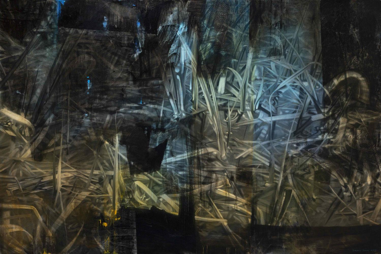 Gregory Block Landscape Painting – „Guernica / Subliminal“, Ölgemälde