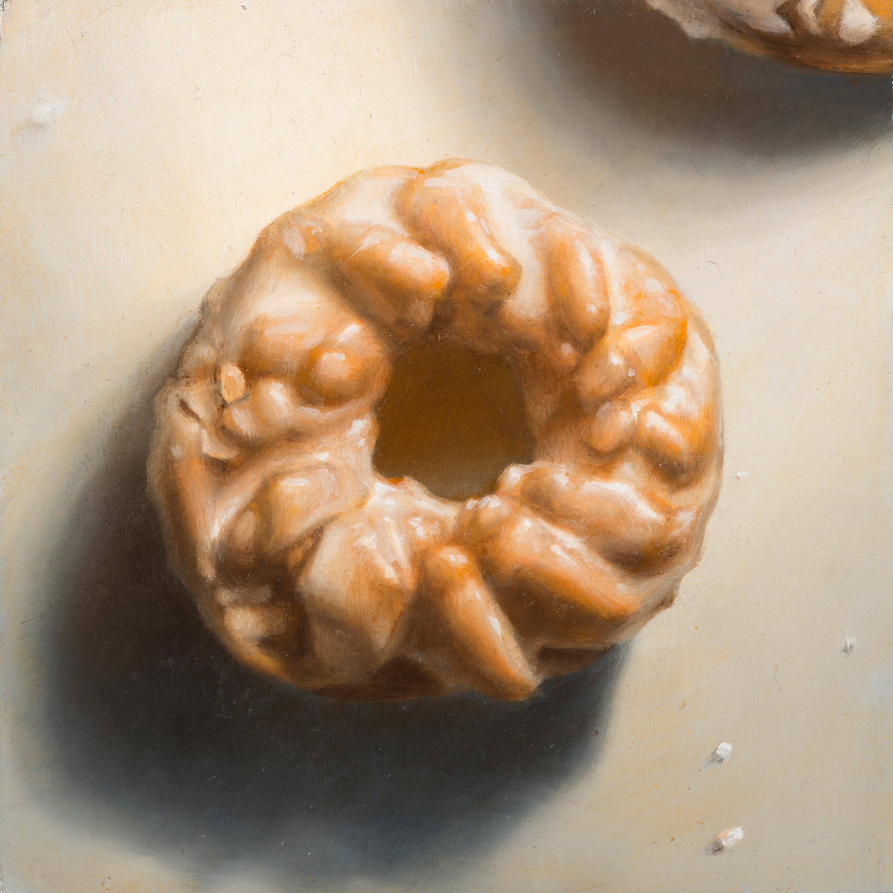 Still-Life Painting Gregory Block - Peinture à l'huile « Ice Cruller »