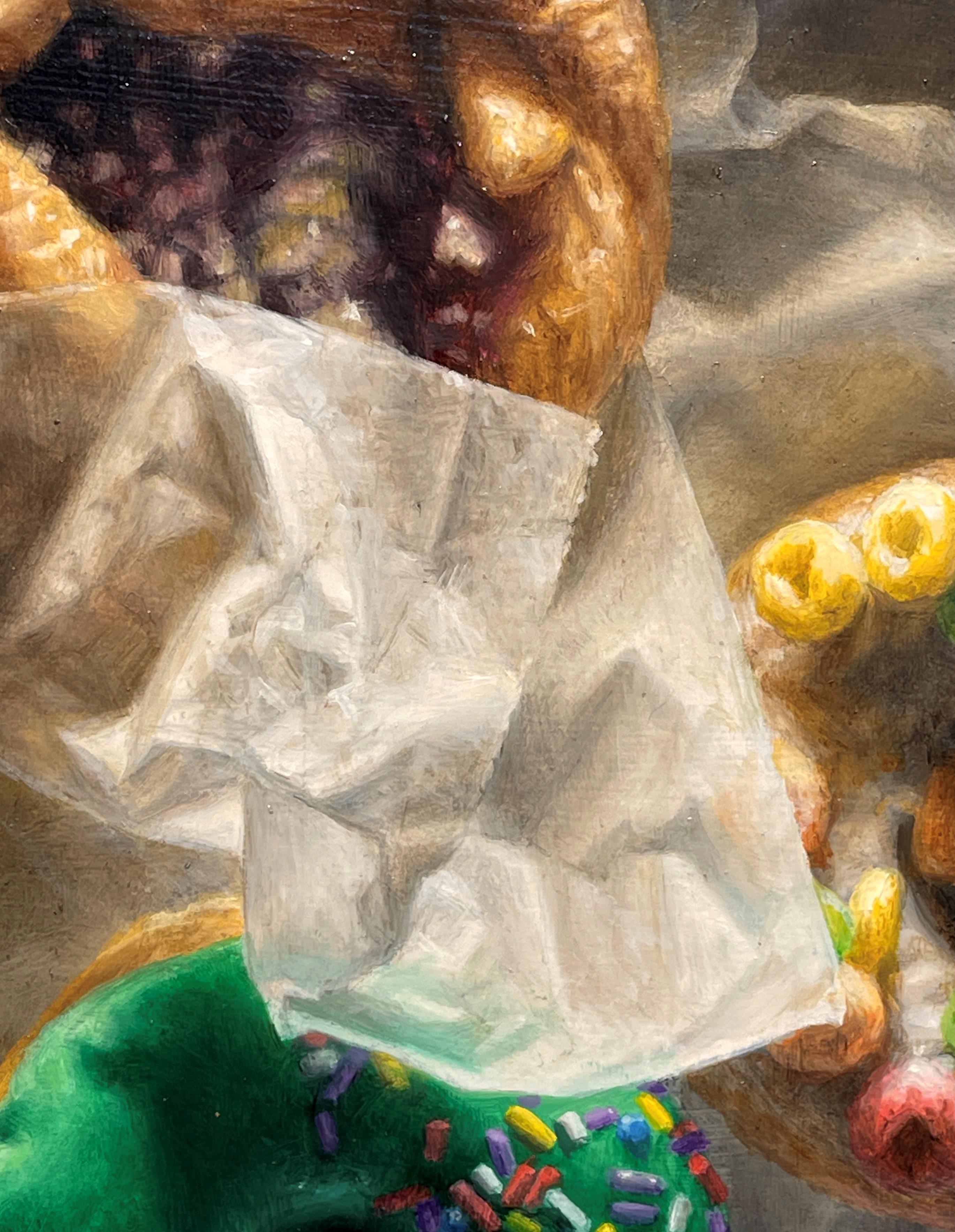 „Leftovers“ (2025) von Gregory Block, Original-Ölgemälde, Ausschnitte in Karton im Angebot 2
